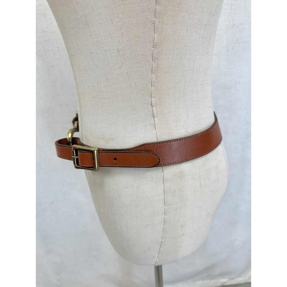 Lauren Ralph Lauren Brown Leather Equestrian Hook Buckle Waist Belt Womens S - Picture 5 of 13